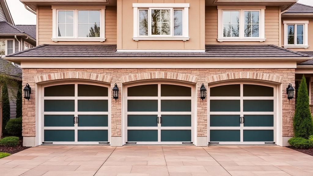 Garage door installation example 3 - modern steel and glass doors